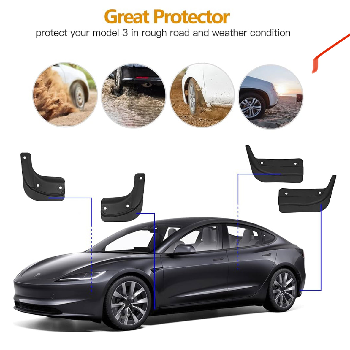Model 3 mud flaps