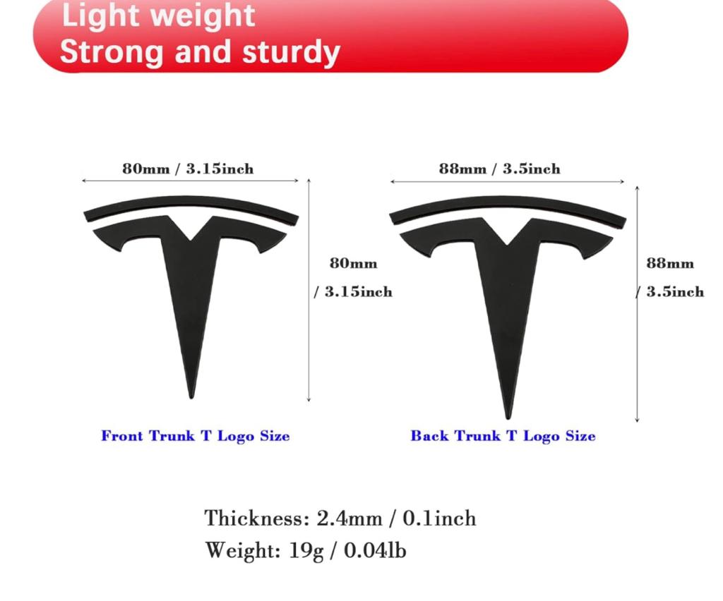Logo metal Tesla Front & Rear model 3 & Y