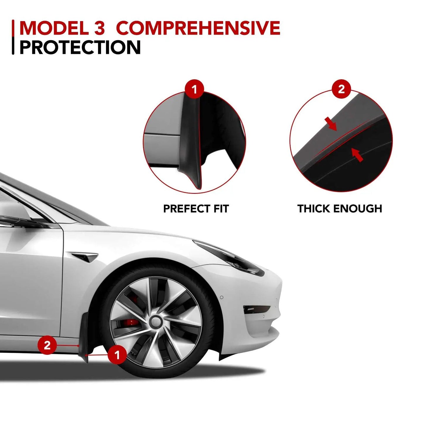 Mud Flaps Splash Guards Tesla Model 3/Y
