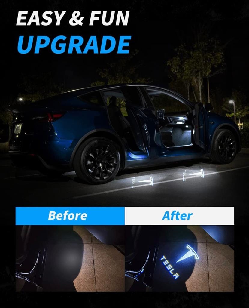 Tesla Car Door Light Logo