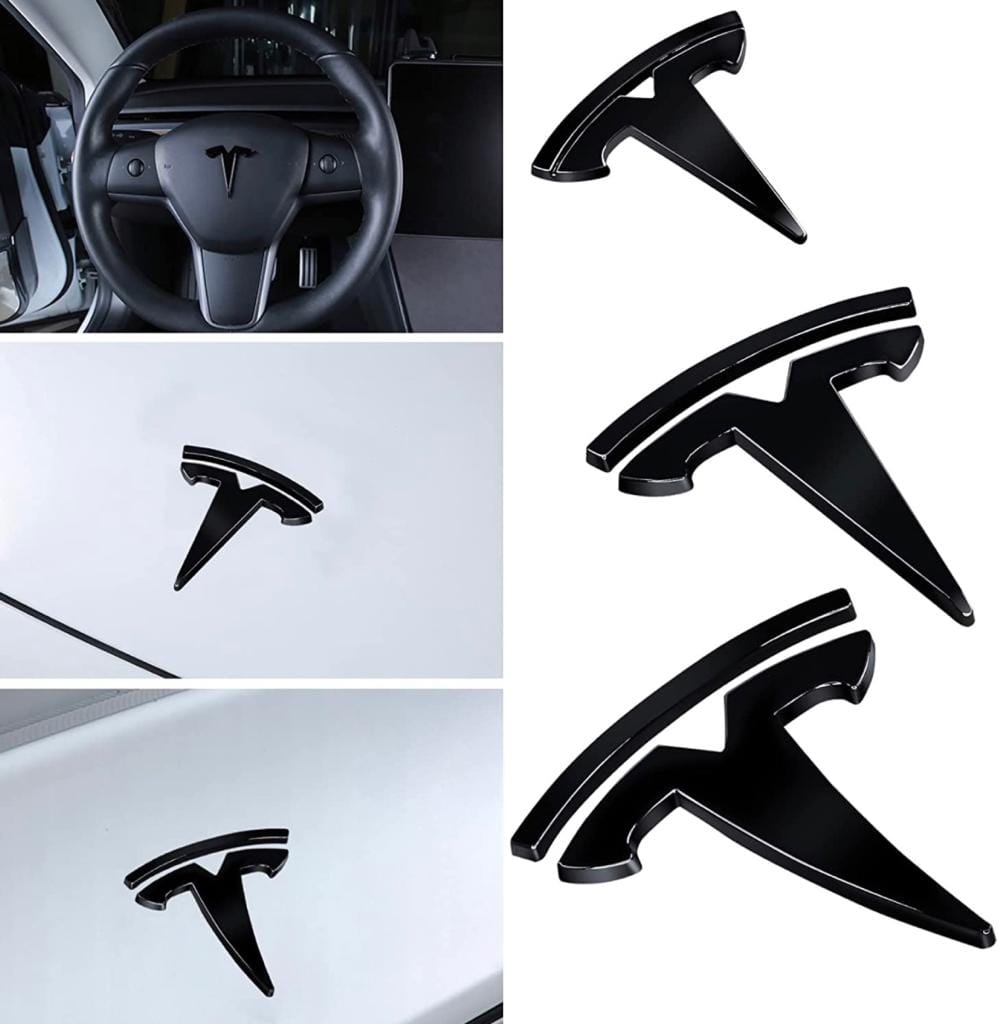 3 Pcs set logo covers ABS Tesla Model 3 & Y